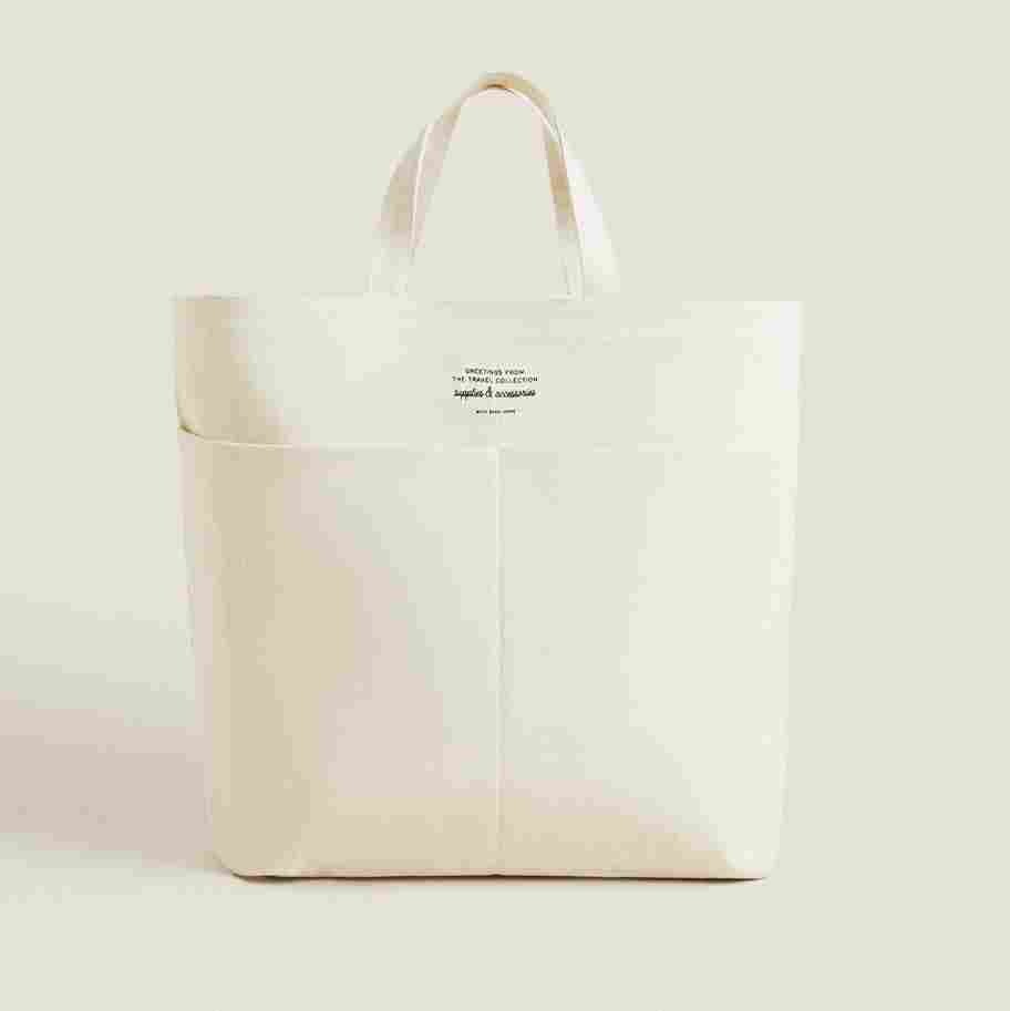 

Сумка-тоут Zara Home Tote Bag x Saint Lazare, кремовый