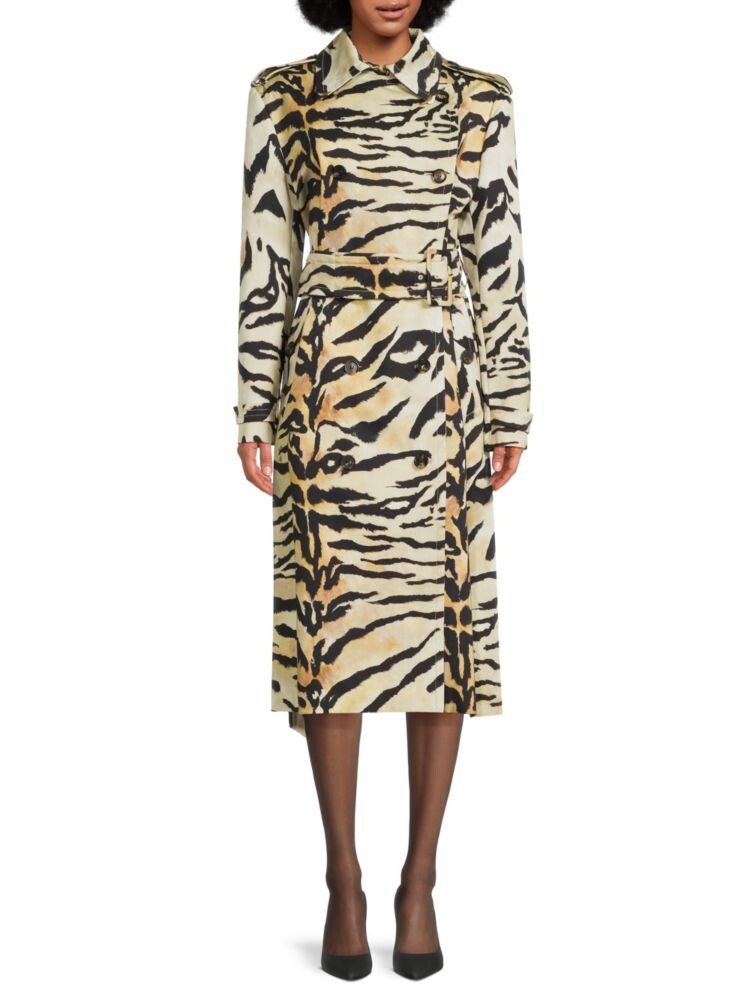

Тренч с животным принтом Roberto Cavalli, цвет Beige Multi