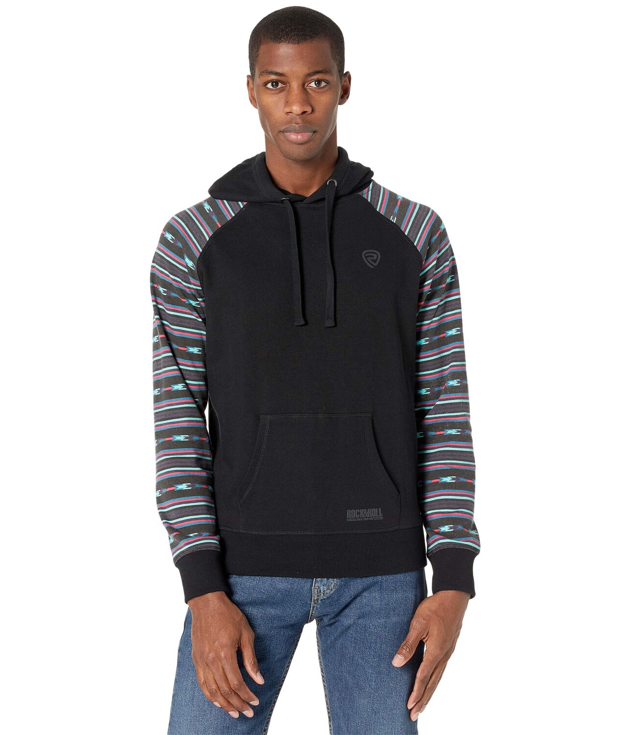 

Худи Rock and Roll Cowboy, Long Sleeve Pullover Hoodie Contrast Sleeves P8H6340