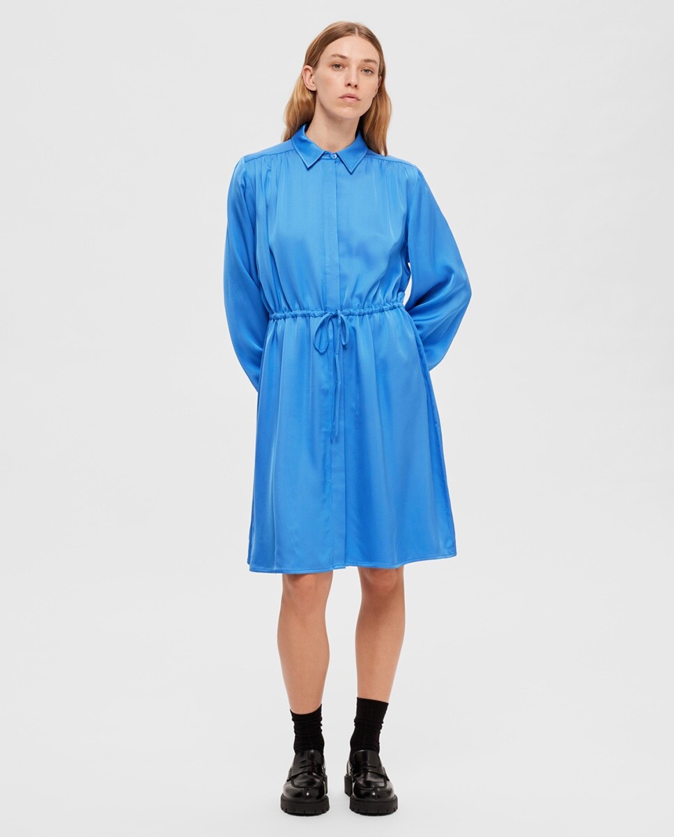 

Женское платье с длинным рукавом Selected Femme, синий
