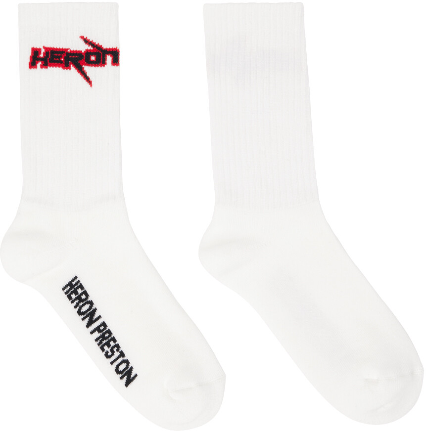 

Белые хлопковые носки Heron Preston Race Heron