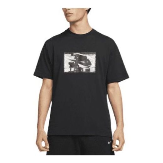 Футболка Men's Nike Alphabet Logo Pattern Printing Round Neck Pullover Short Sleeve Black T-Shirt, мультиколор
