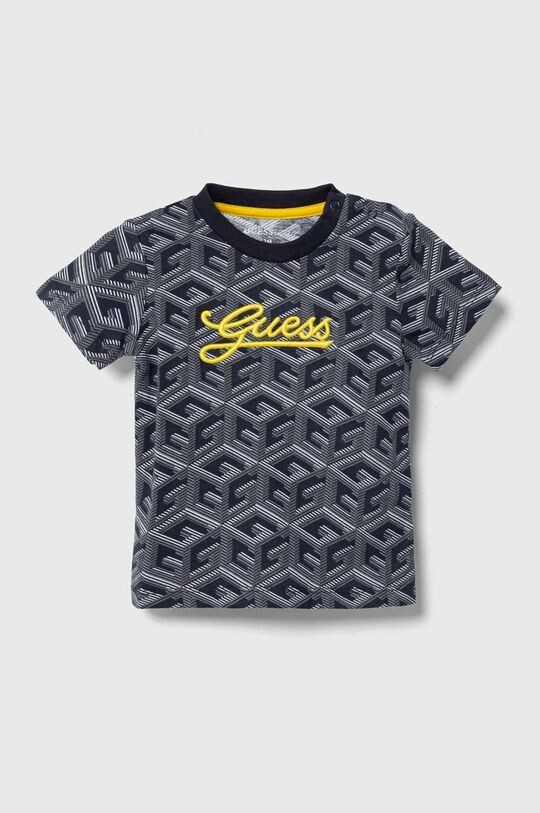 

Детская хлопковая футболка Guess, темно-синий