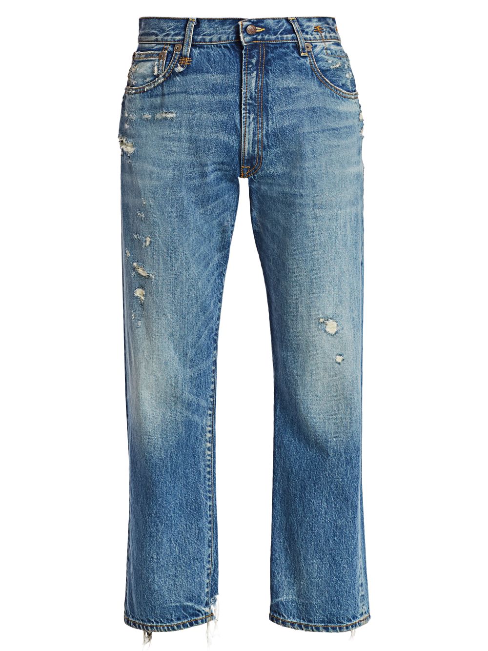 Джинсы-бойфренды с эффектом потертости R13 синие джинсы бойфренды r13 цвет clinton blue