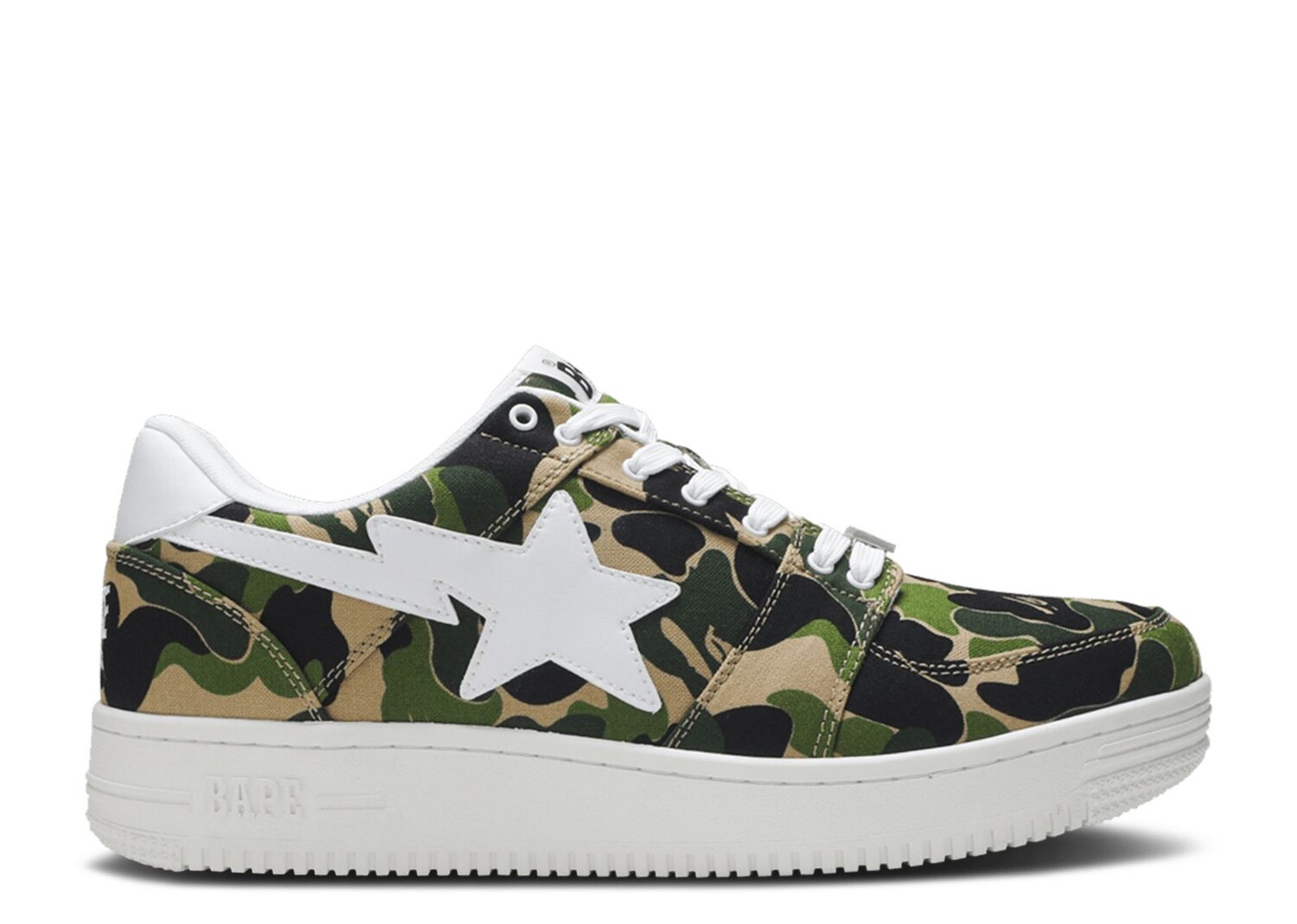 Кроссовки BAPE Bapesta Low 'Abc Camo', зеленый