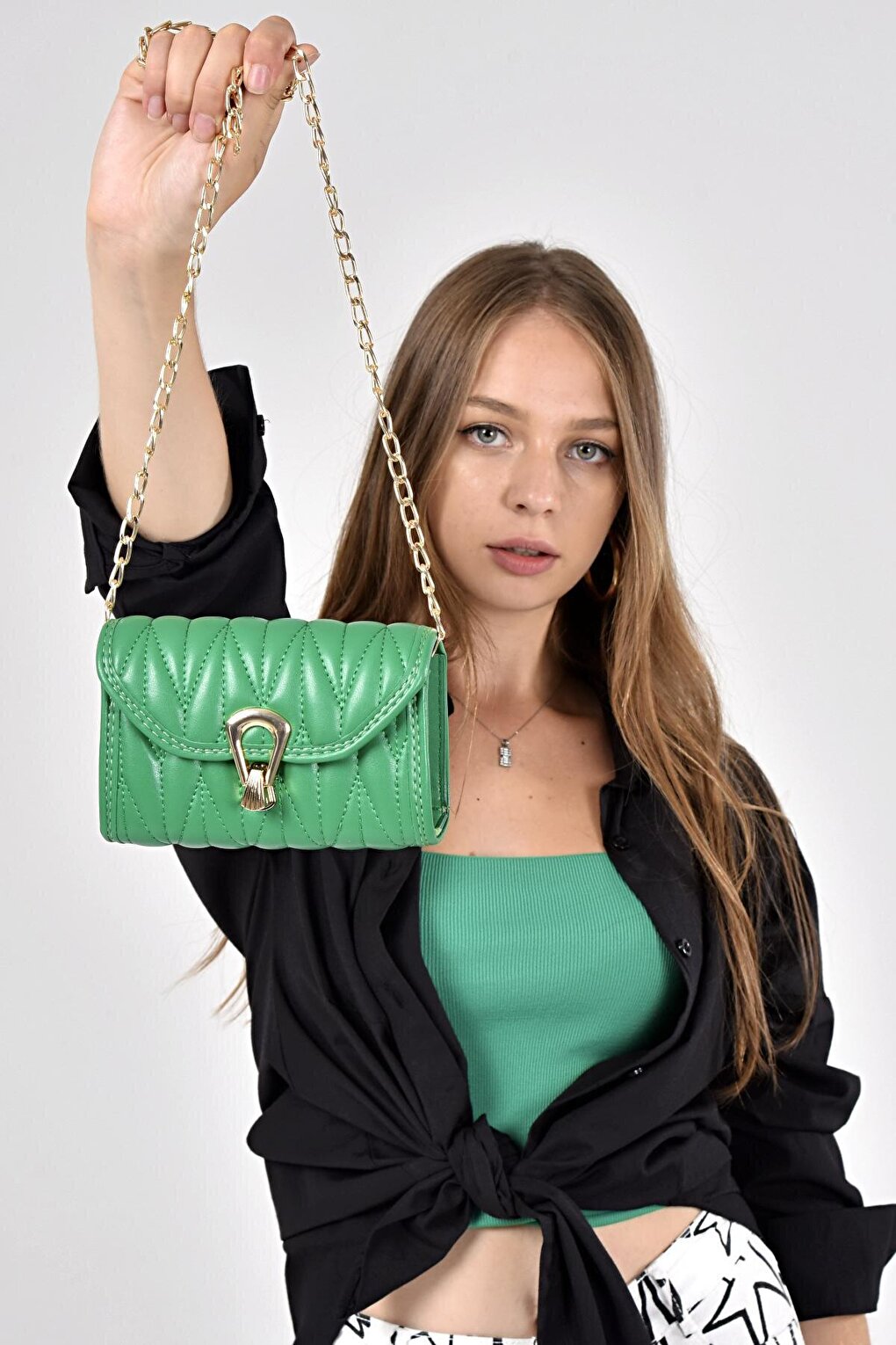 Стеганое вечернее платье Женская сумка A Teen Project, зеленый анатомический матрас орматек teen age teen карпет 80x170 teen age