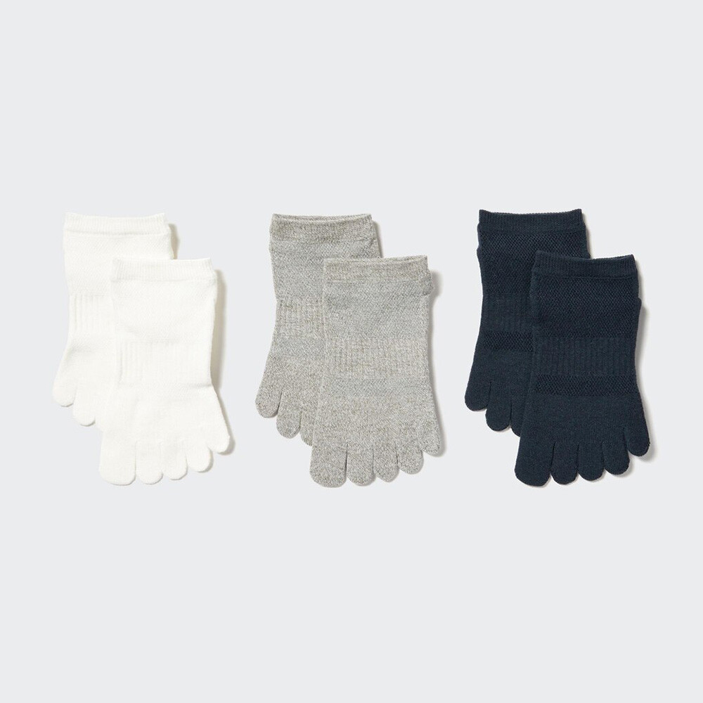 

Женские носки Uniqlo 3 пары с пальчиками, молочно-белый