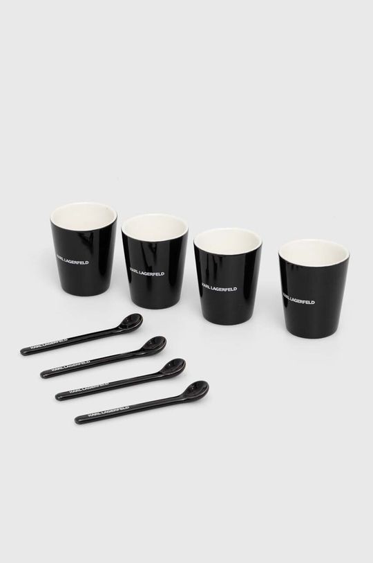 Кофейный сервиз на 4 персоны Karl Lagerfeld, черный сервиз кофейный ифз классическая 2 северная столица на 2 персоны 8 предметов фарфор твердый