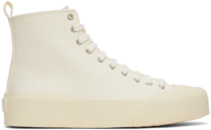 

Высокие кеды из плотной ткани Off-White Jil Sander