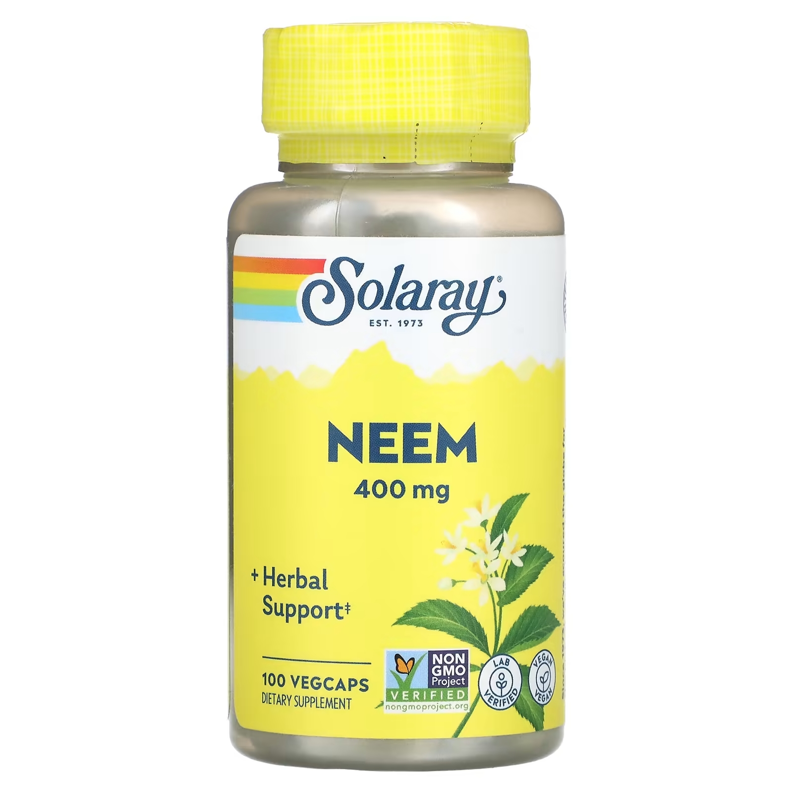 Solaray Органически выращенный ниим 400 мг, 100 вегетарианских капсул solaray витекс 400 мг 100 капсул