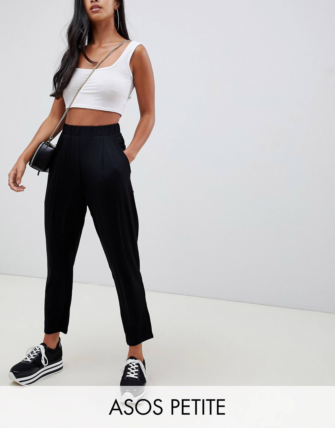 

Черные брюки из джерси ASOS DESIGN Petite Ultimate