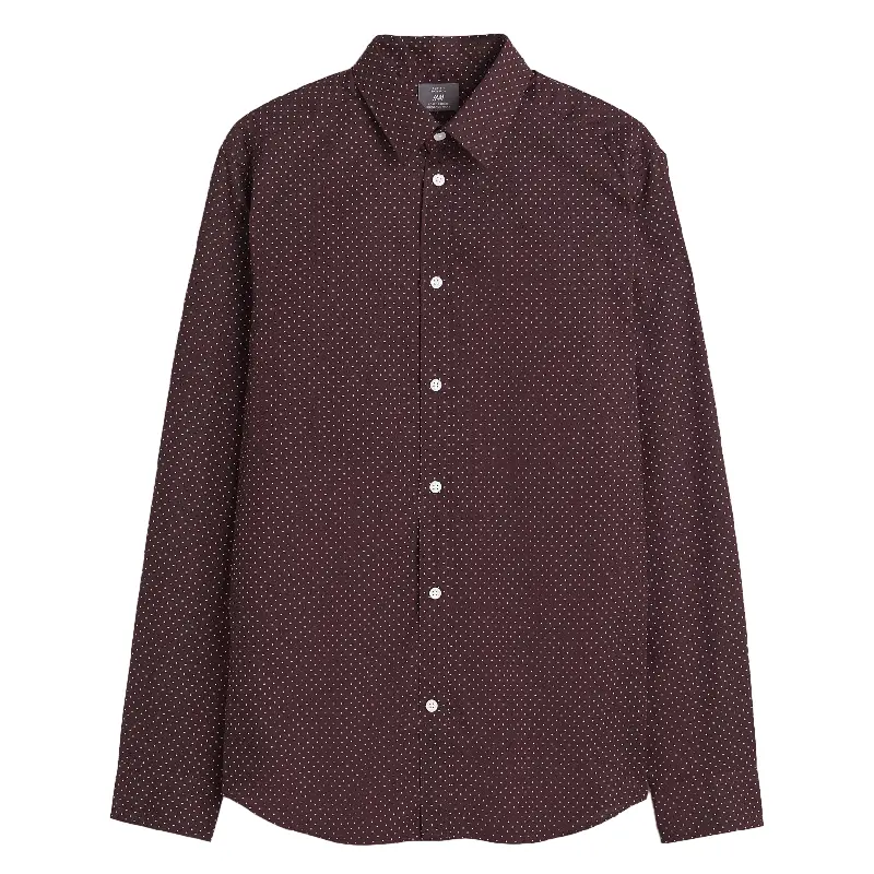 

Рубашка H&M Slim Fit Easy Iron, бордовый