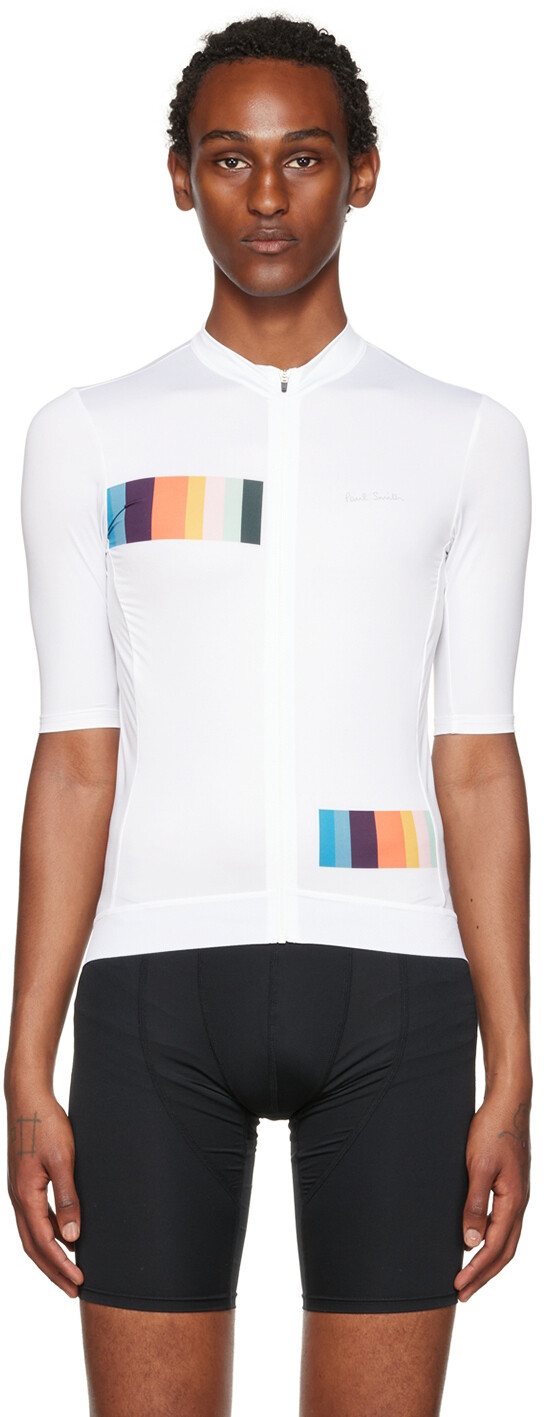 

Эксклюзивная белая футболка в полоску SSENSE Artist Paul Smith, Белый