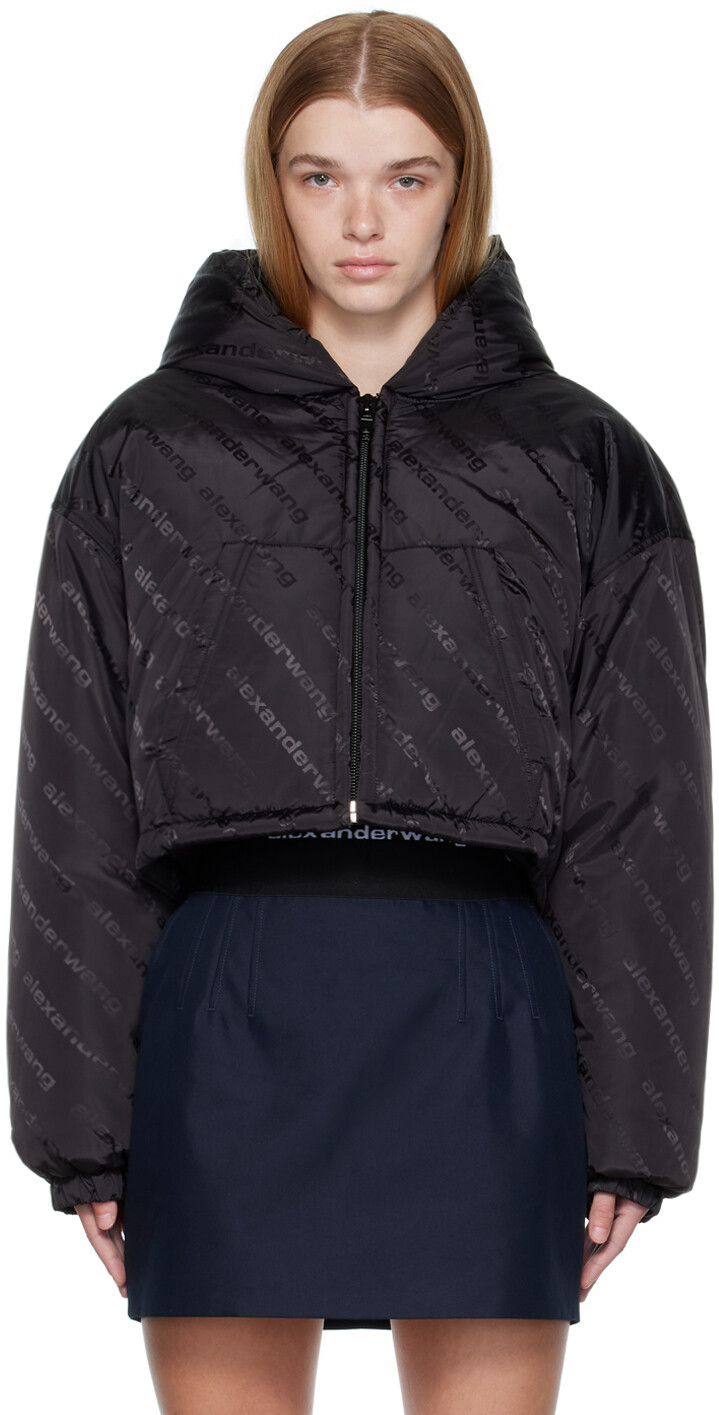

Черная жаккардовая куртка на пуху Alexander Wang