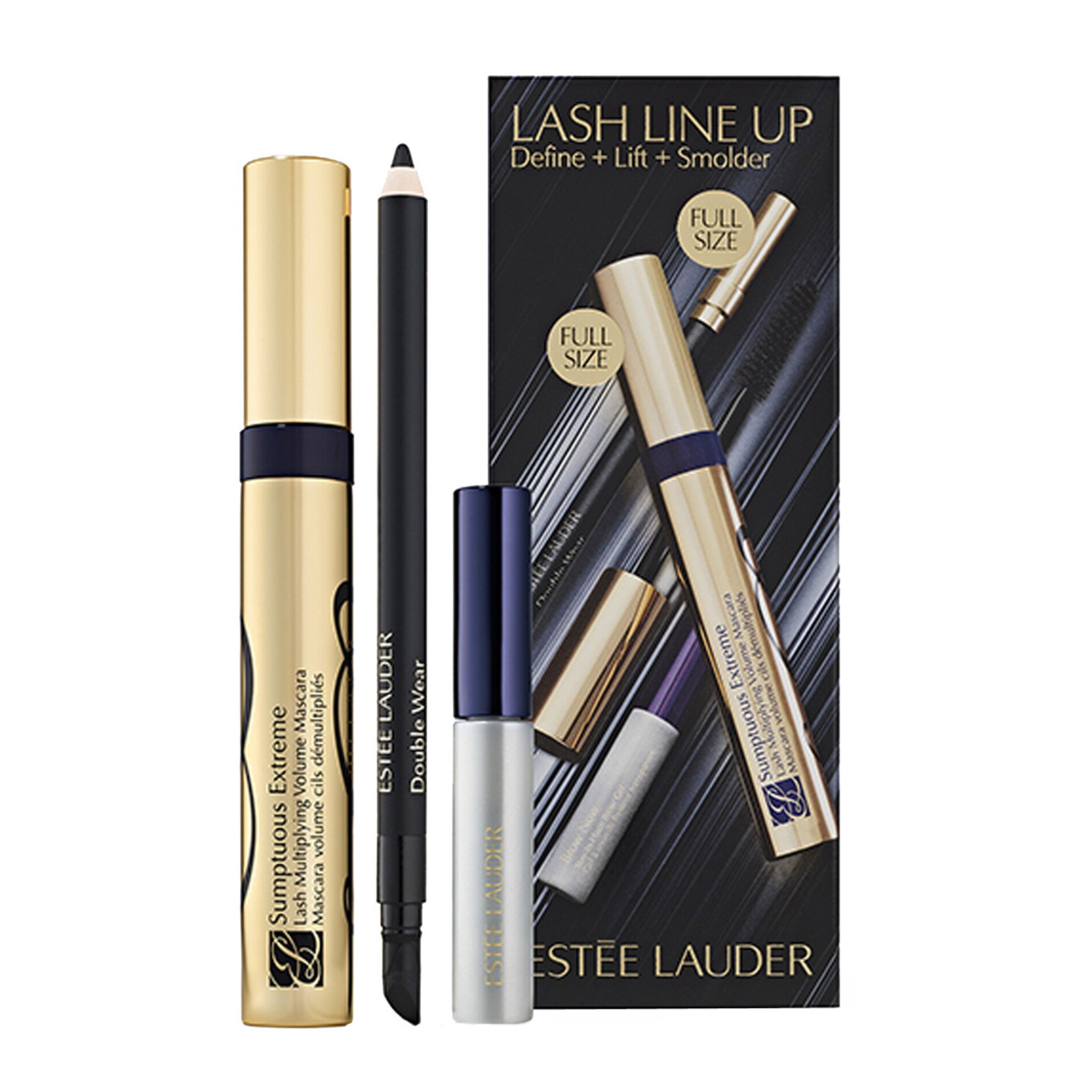 Подарочный набор Estee Lauder Lash Line Up Sumptuous Extreme Mascara Define, 3 предмета