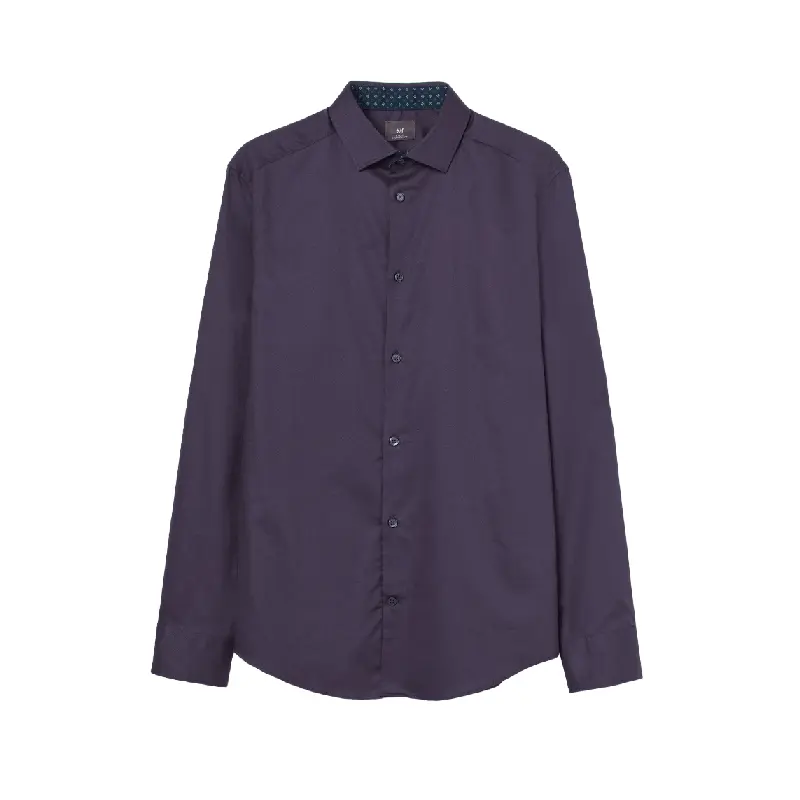 

Рубашка H&M Slim Fit Premium Cotton, темно-синий