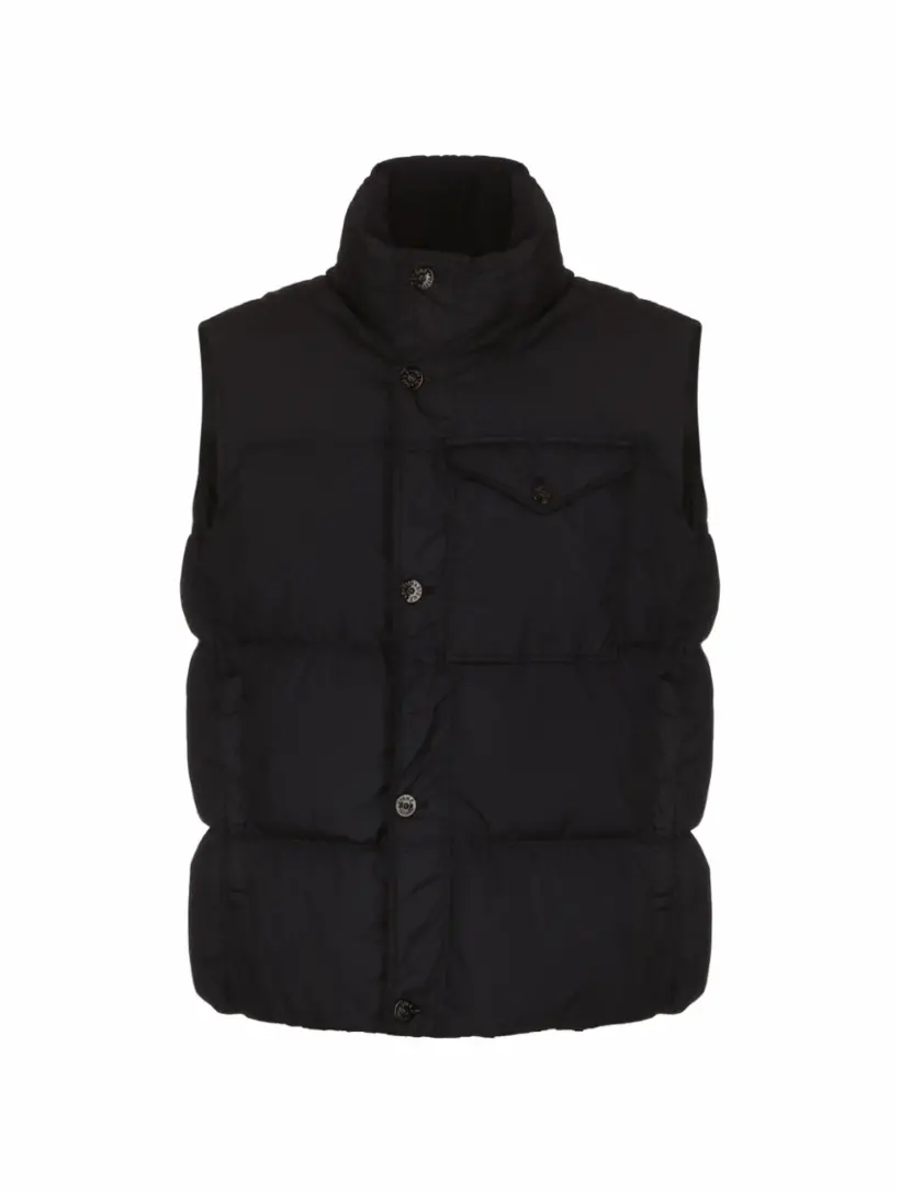 

Стеганый жилет с логотипом Stone Island, тёмно-синий