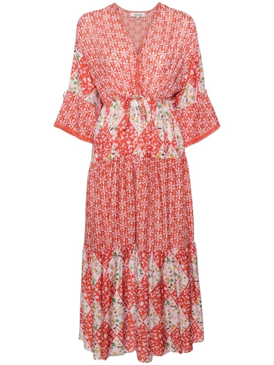 

DVF Diane von Furstenberg платье миди Boris с цветочным принтом, розовый