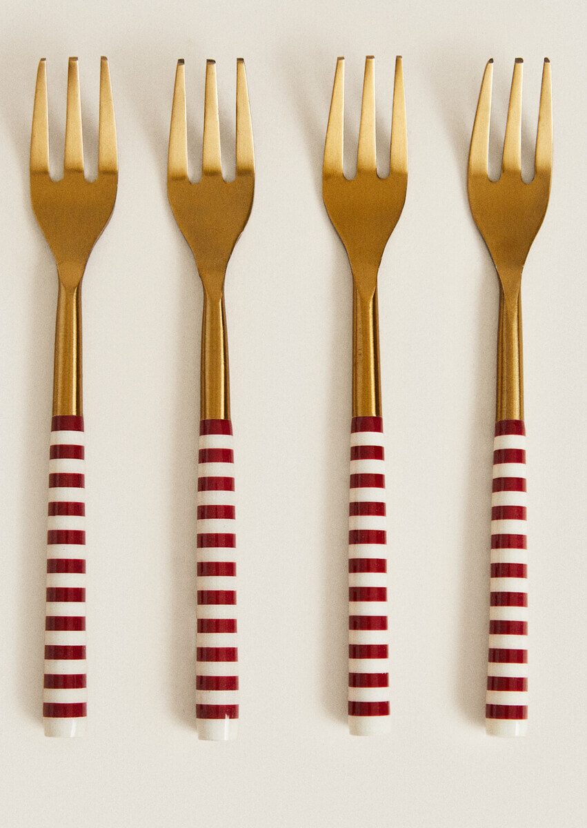 

Набор десертных вилок Zara Home Of Candy Cane Christmas, 4 шт