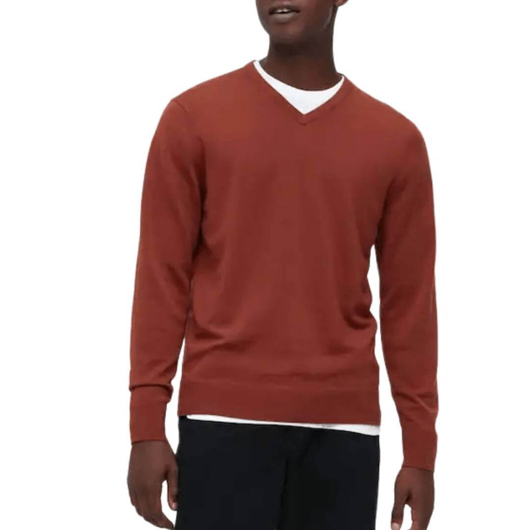

Джемпер Uniqlo Extra Fine Merino, темно-оранжевый (Размер M)