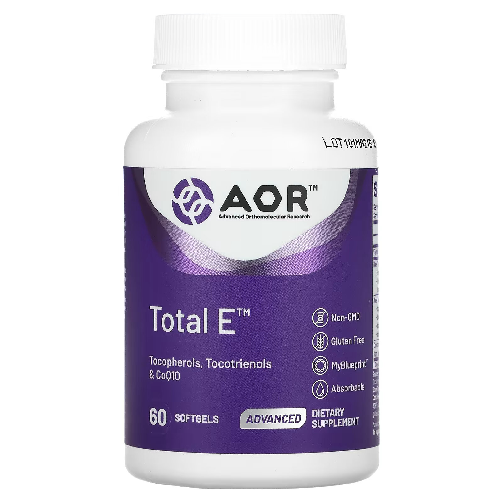 Advanced Orthomolecular Research AOR, Total E, комплекс витаминов группы Е, 60 мягких таблеток - фото