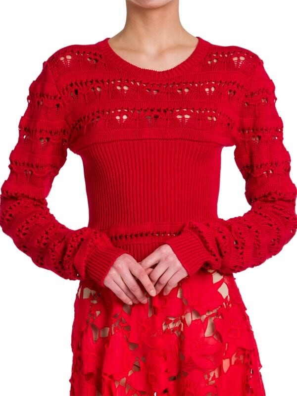 

Свитер Valentino с открытой вязкой, красный
