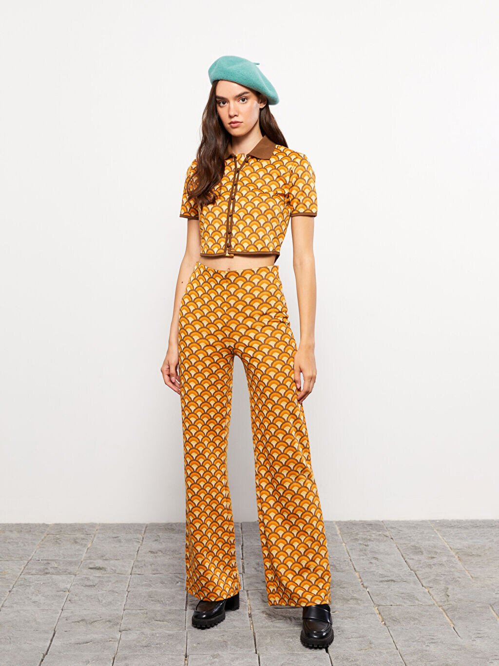

Удобные узорчатые женские брюки с узором LCW Casual, Коричневый