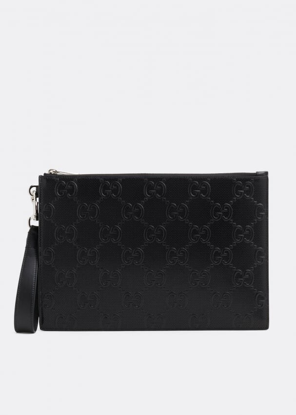 

Сумка GUCCI GG embossed pouch, черный
