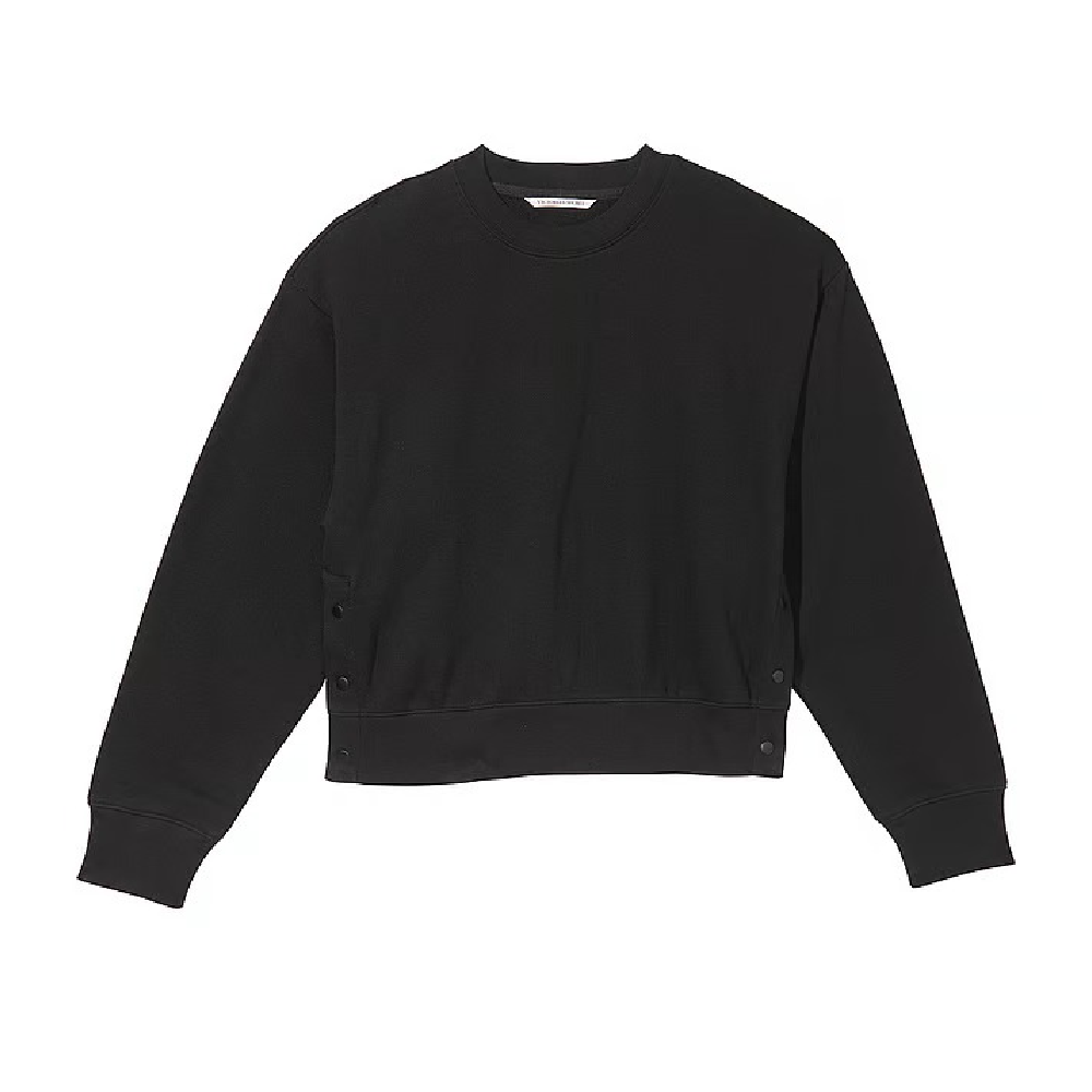Свитшот Victoria's Secret Cotton Fleece Oversize Snap, черный