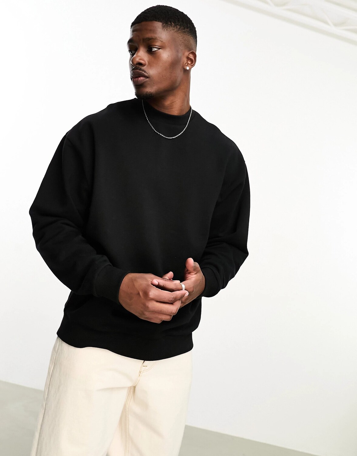 

Толстовка Asos Design Oversized With Statue Line Drawing Back Print, черный