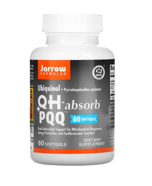 Убихинол, QH-Absorb + PPQ, 60 мягких таблеток, Jarrow Formulas jarrow formulas убихинол qh absorb max absorb 200 мг 60 мягких таблеток