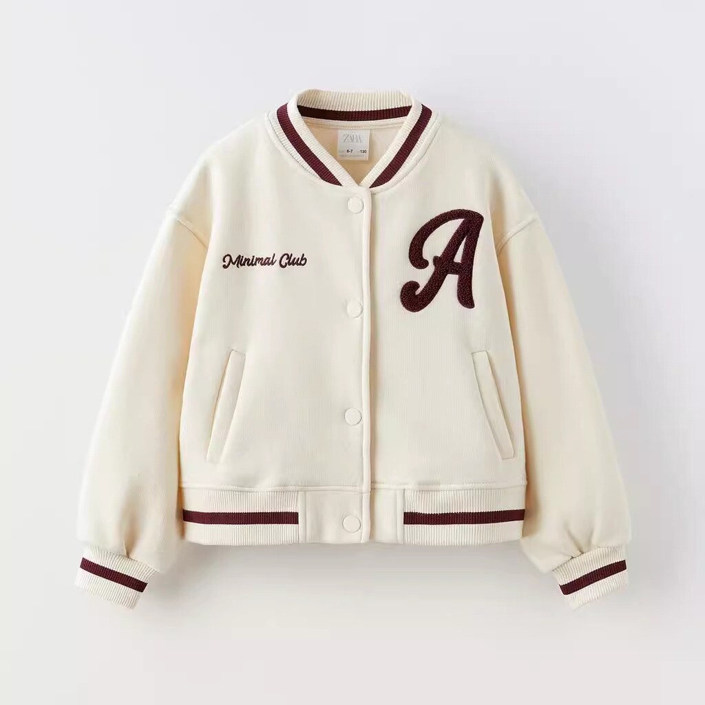 

Куртка ZARA Embroidered Bomber, кремовый