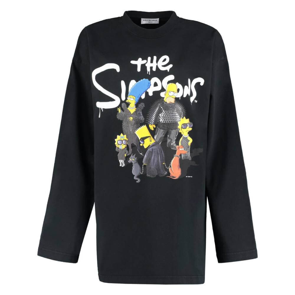 

Лонгслив Balenciaga x The Simpsons Printed Cotton, черный