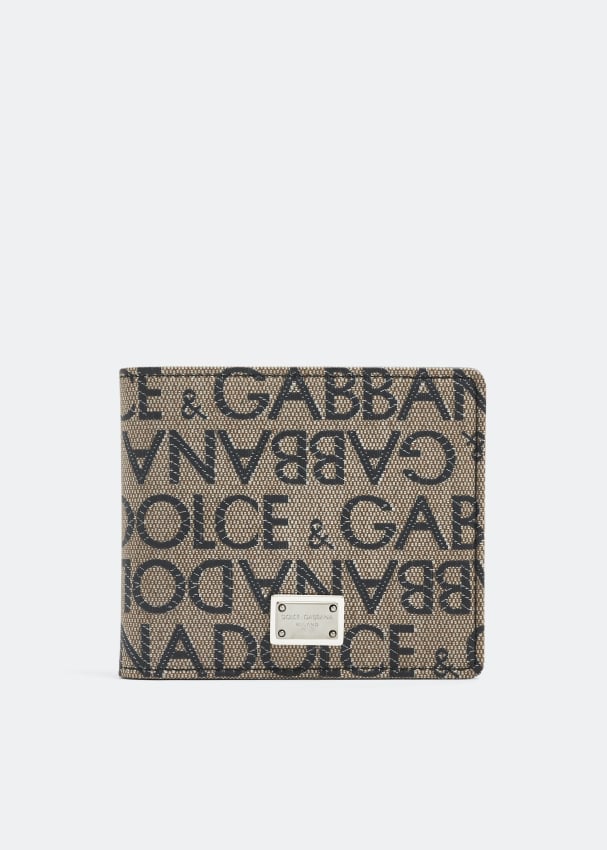 Кошелек DOLCE&GABBANA Logo printed wallet, коричневый кошелек dolce