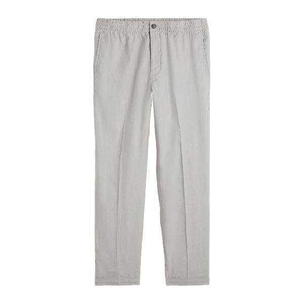 

Брюки из льна H&M Linen-blend Joggers, светло-серый