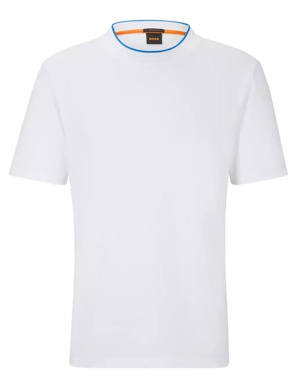 

Футболка Boss Relaxed-fit In Cotton Jersey With Detailed Collarband, белый