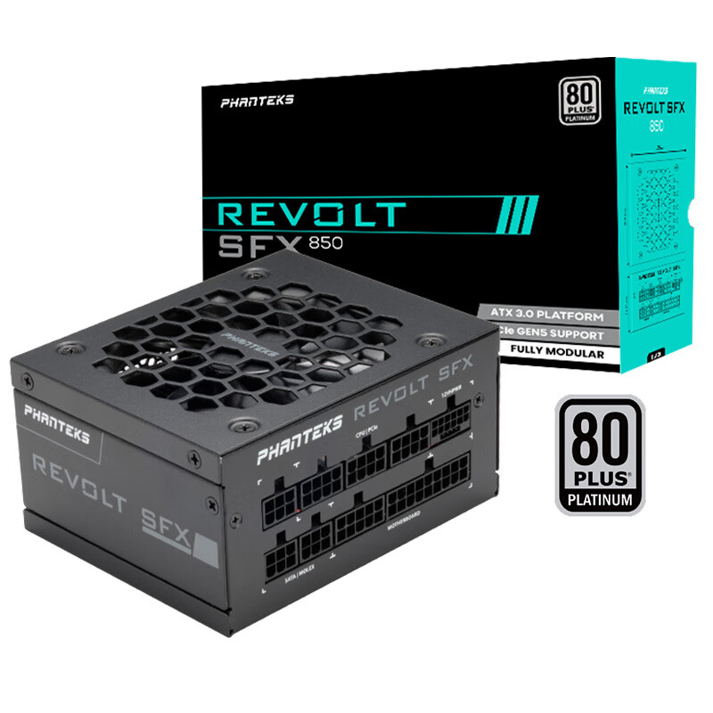 Блок питания Phanteks Revolt SFX 850W Platinum, 850 Вт кабель для видеокарты silverstone pp14 eps sst pp14 eps 2x8pin 1x16pin 12vhpwr pcie gen5 g56pp14eps00020