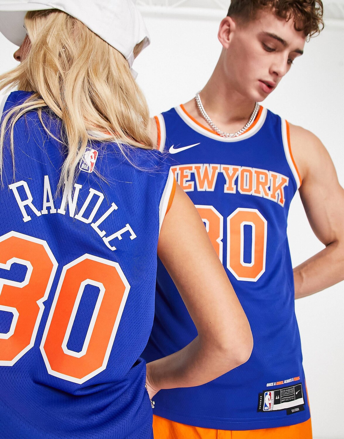

Синий трикотажный жилет унисекс Nike Basketball NBA New York Knicks Julius Randle