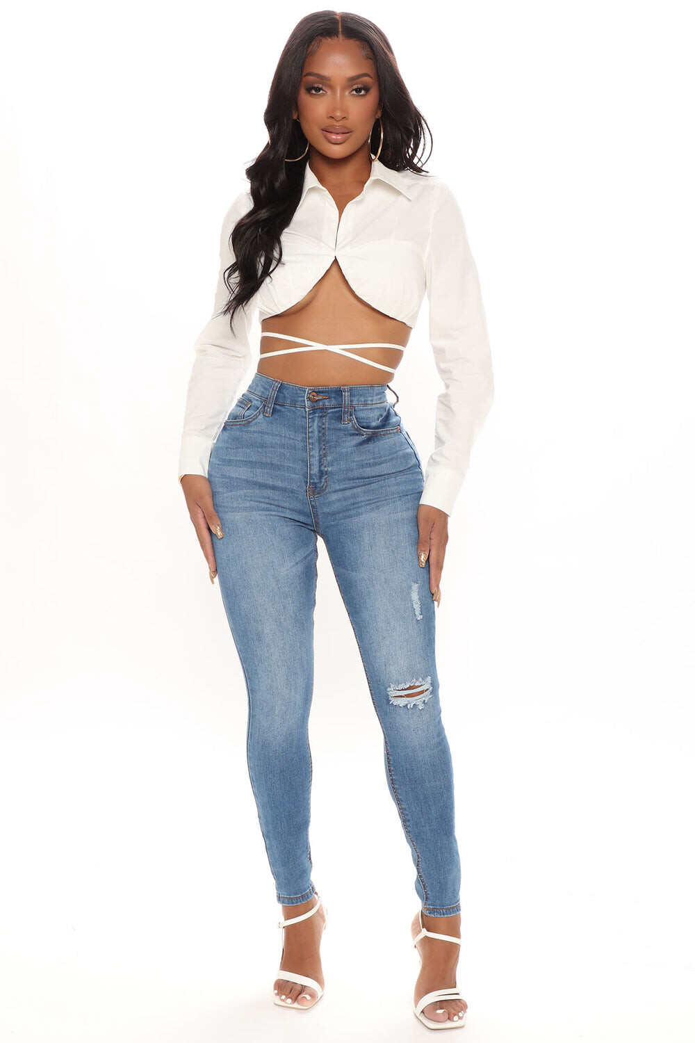 

Джинсы скинни Fashion Nova FN23516WB03, синий