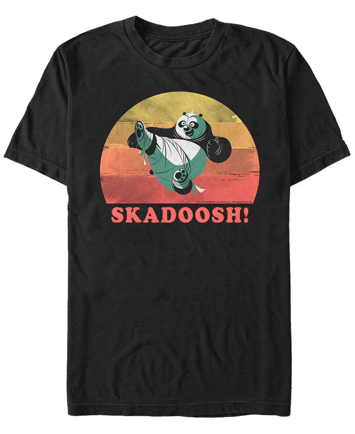 Кунг-фу панда мужская футболка skadoosh po sunset panda с коротким рукавом Fifth Sun, черный