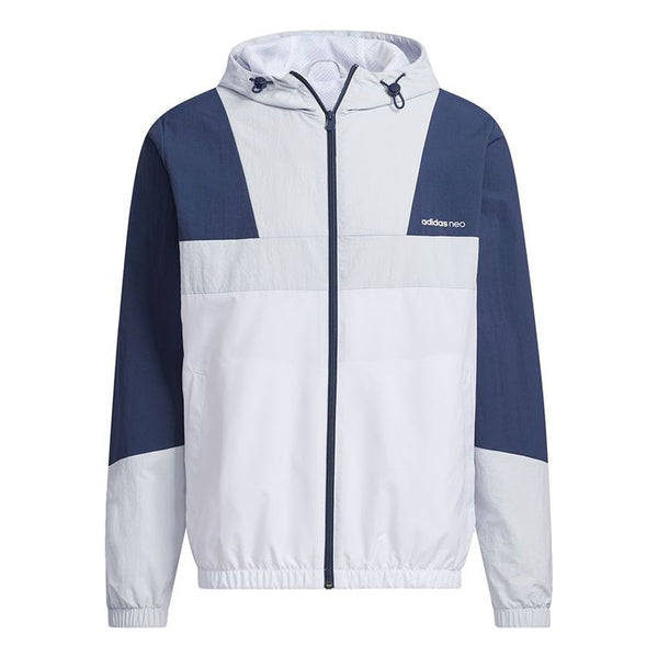 Куртка adidas neo M Fd Wb 1 Casual Sports Hooded Jacket Light Blue, синий