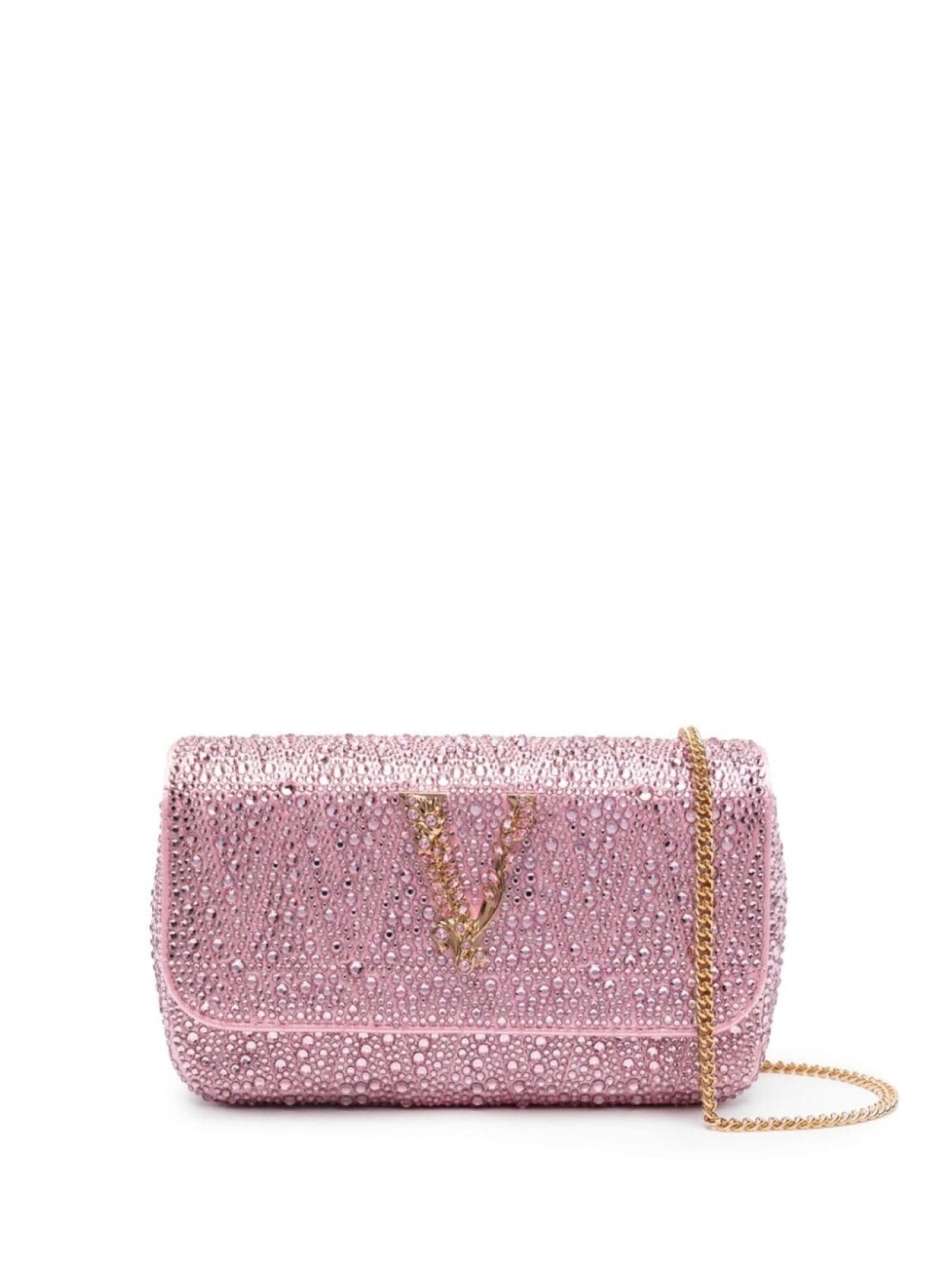

Versace сумка на плечо Virtus со стразами, розовый