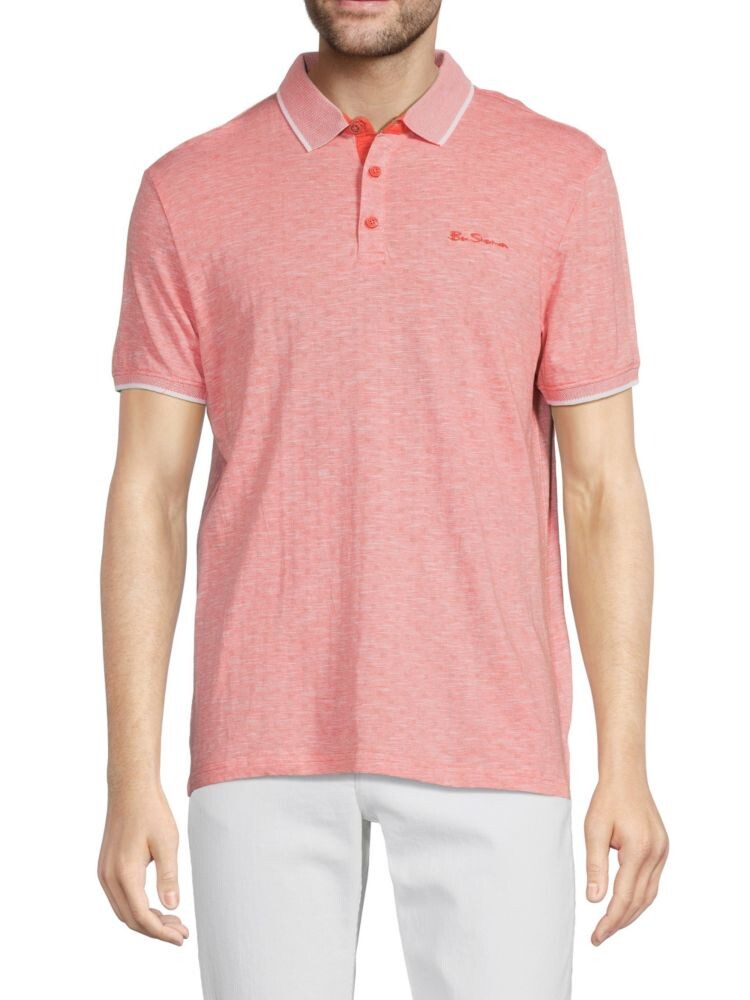 

Рубашка-поло с жаккардовым кончиком Ben Sherman, цвет Living Coral