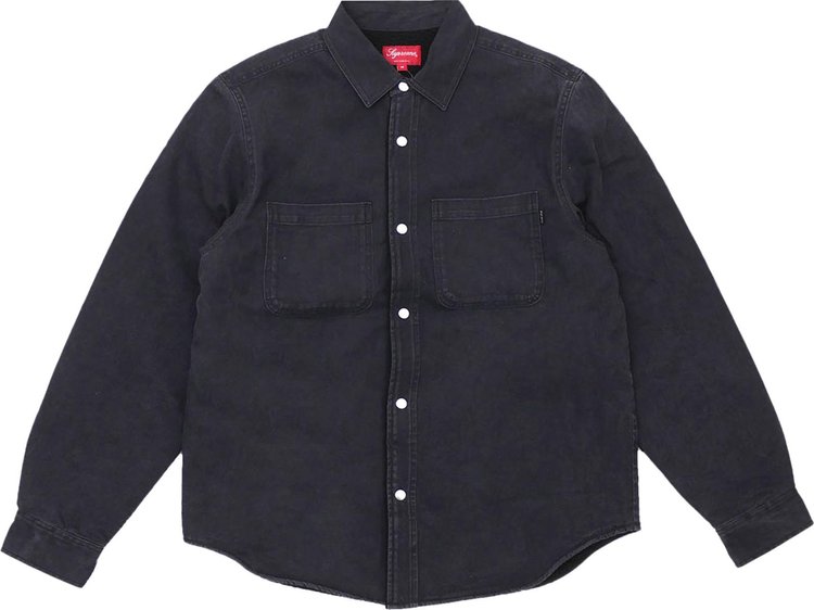 Рубашка Supreme Sherpa Lined Denim Shirt 'Black', черный
