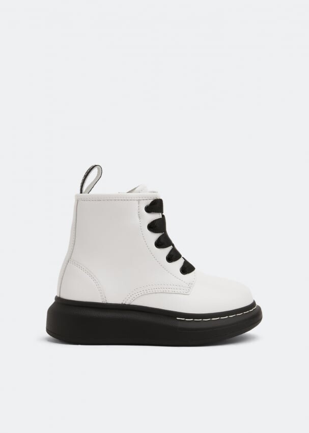 

Ботинки ALEXANDER MCQUEEN Hybrid lace-up boots, белый