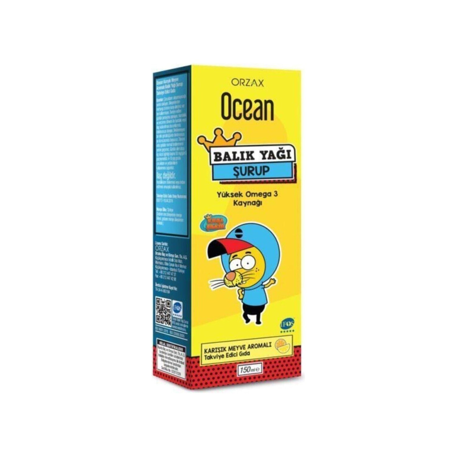 

Orzax Ocean Fish Oil Mixed Flavor Omega 3 King Sakir 150 мл