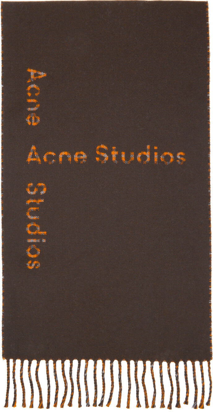 

Коричневый шарф в клетку Acne Studios