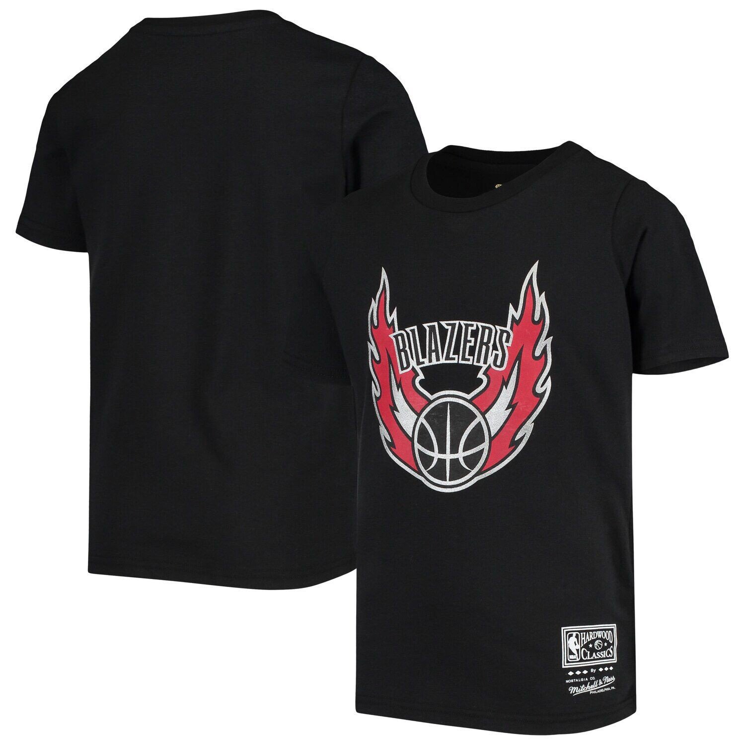 

Черная молодежная футболка Mitchell & Ness Portland Trail Blazers Hardwood Classics Unbranded