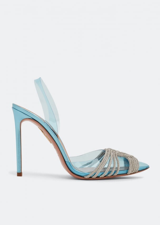 

Туфли AQUAZZURA Gatsby sling 105 pumps, синий