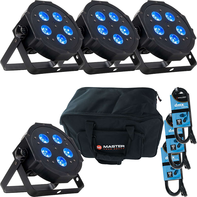 

ADJ American DJ Mega Hex LED Par с RGBAW+UV x 4 + сумка + кабели MEG600-4PK-BAG